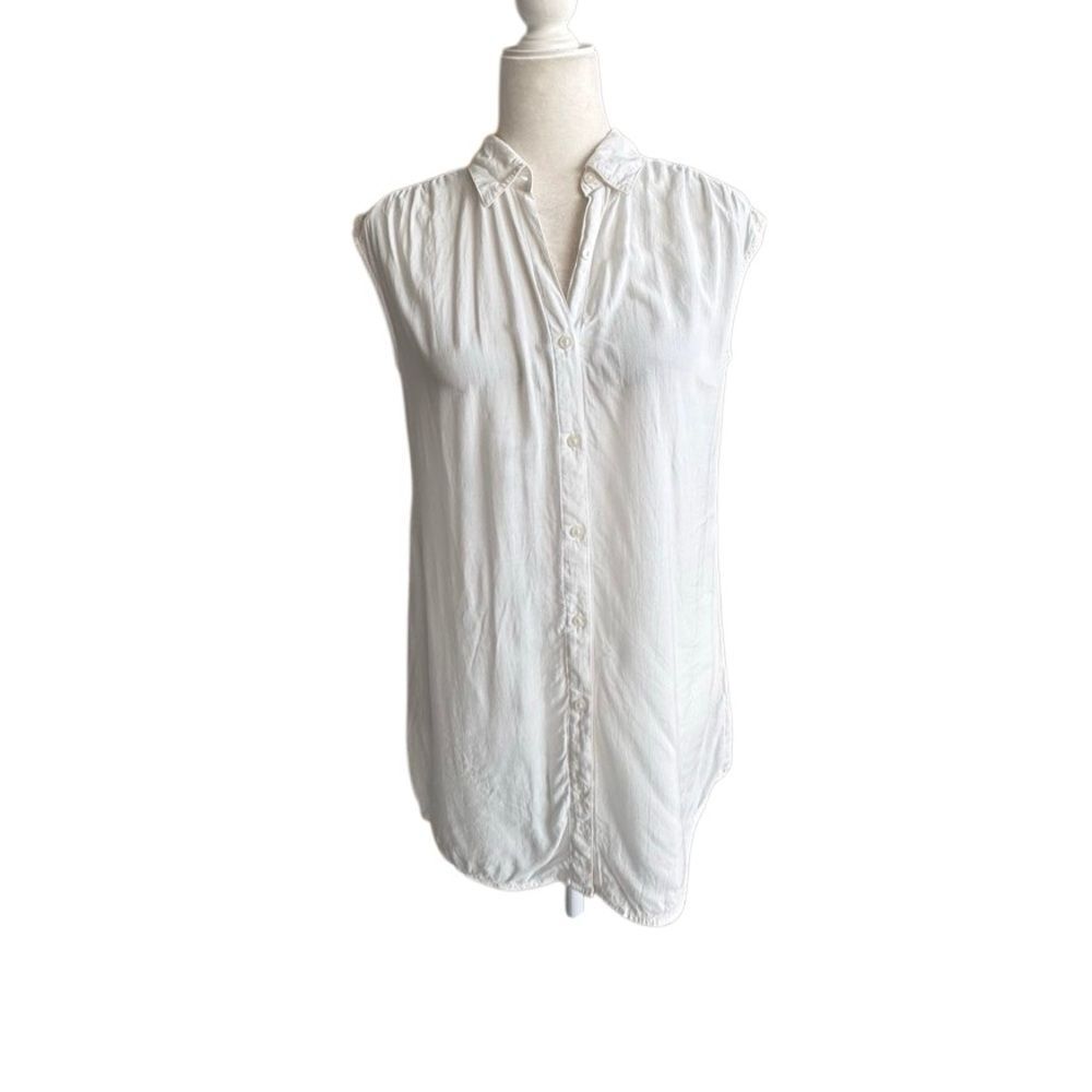 Vero Moda White Sleeveless Button-Down Blouse SZ S
